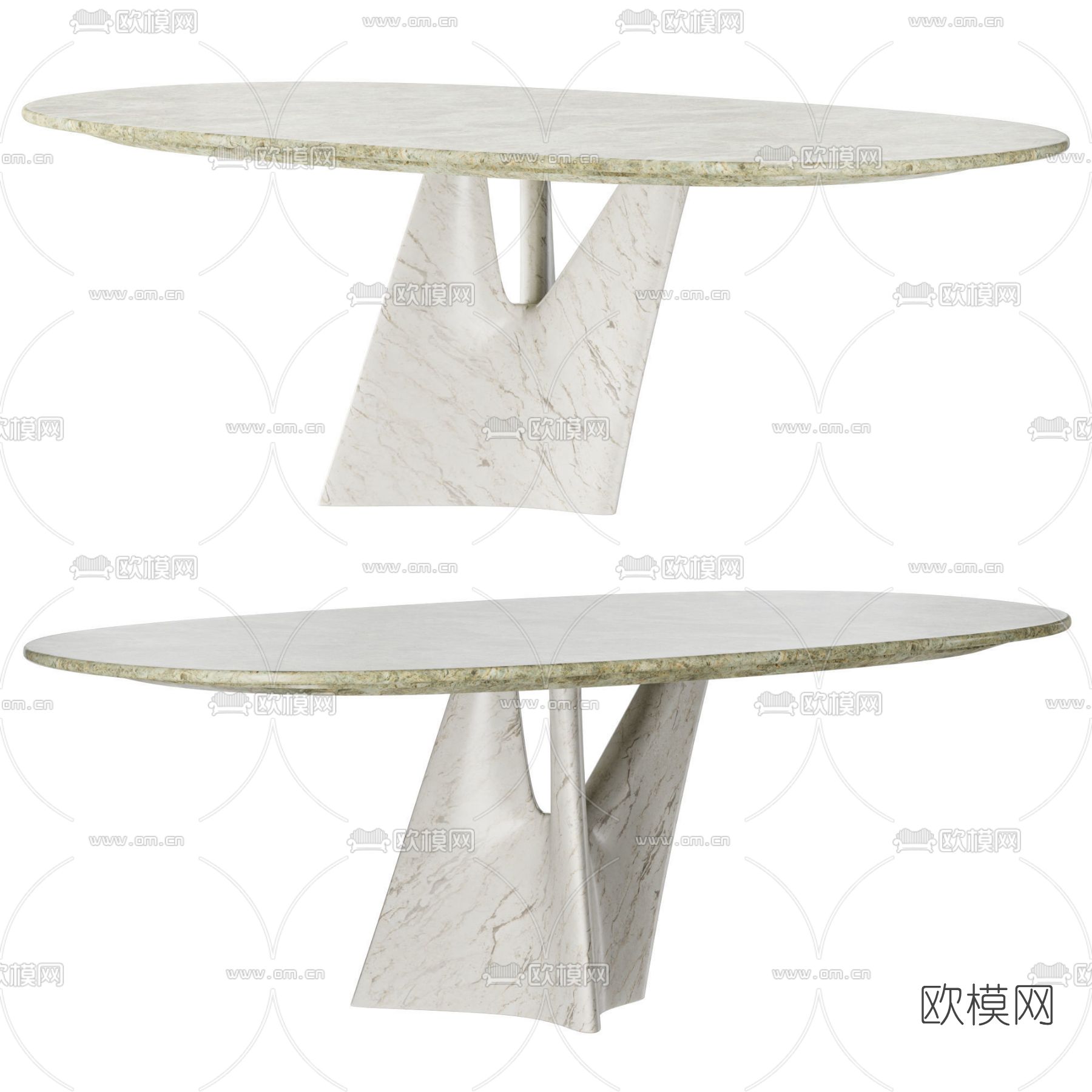 Poltrona Frau 餐桌免费3d模型下载