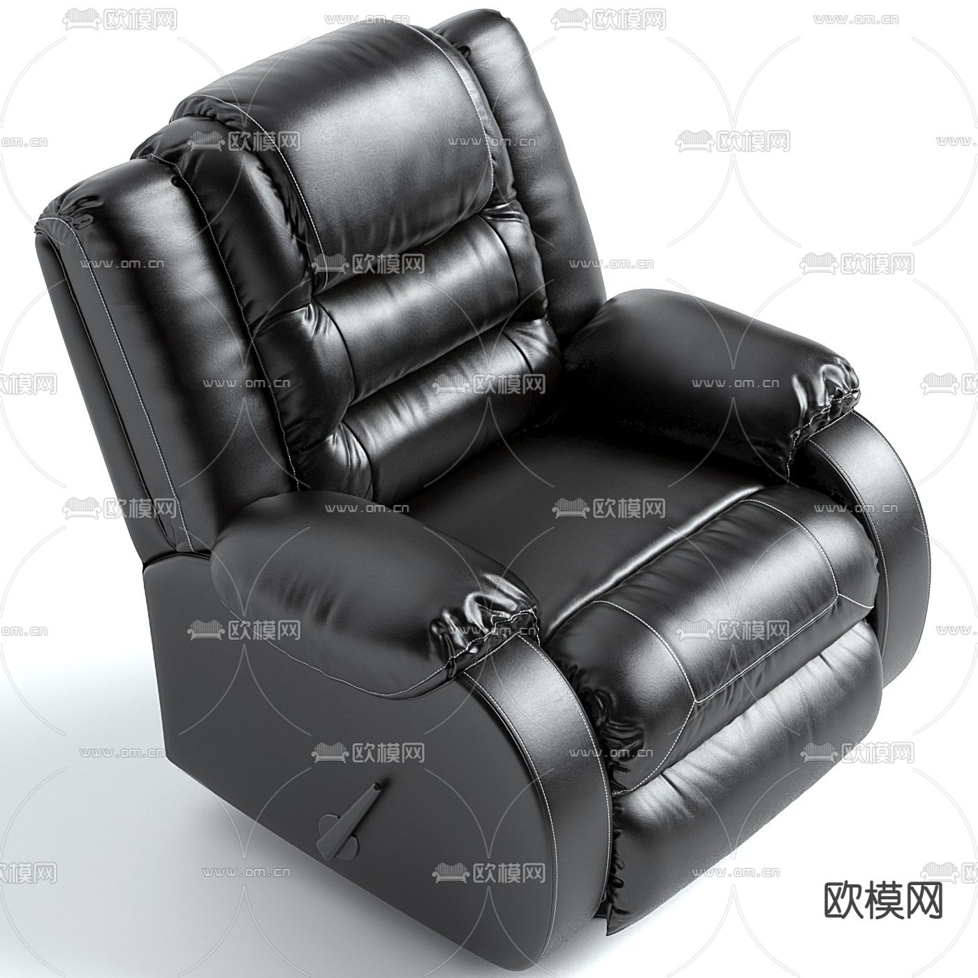 现代皮革按摩椅3d模型下载（渲染图3）