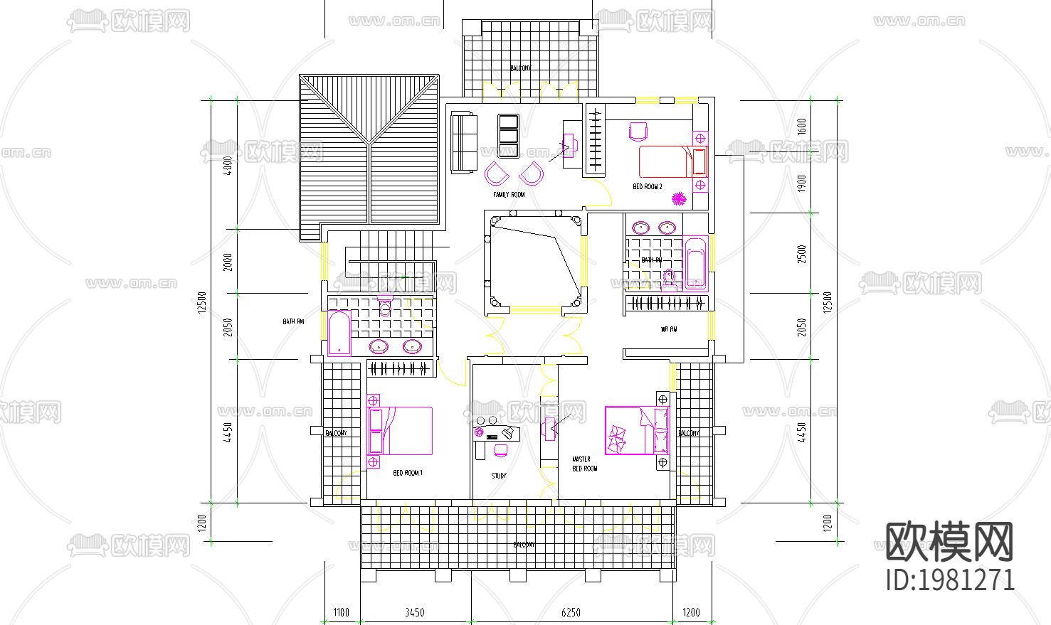 海南某地农村别墅施工图下载（渲染图1）