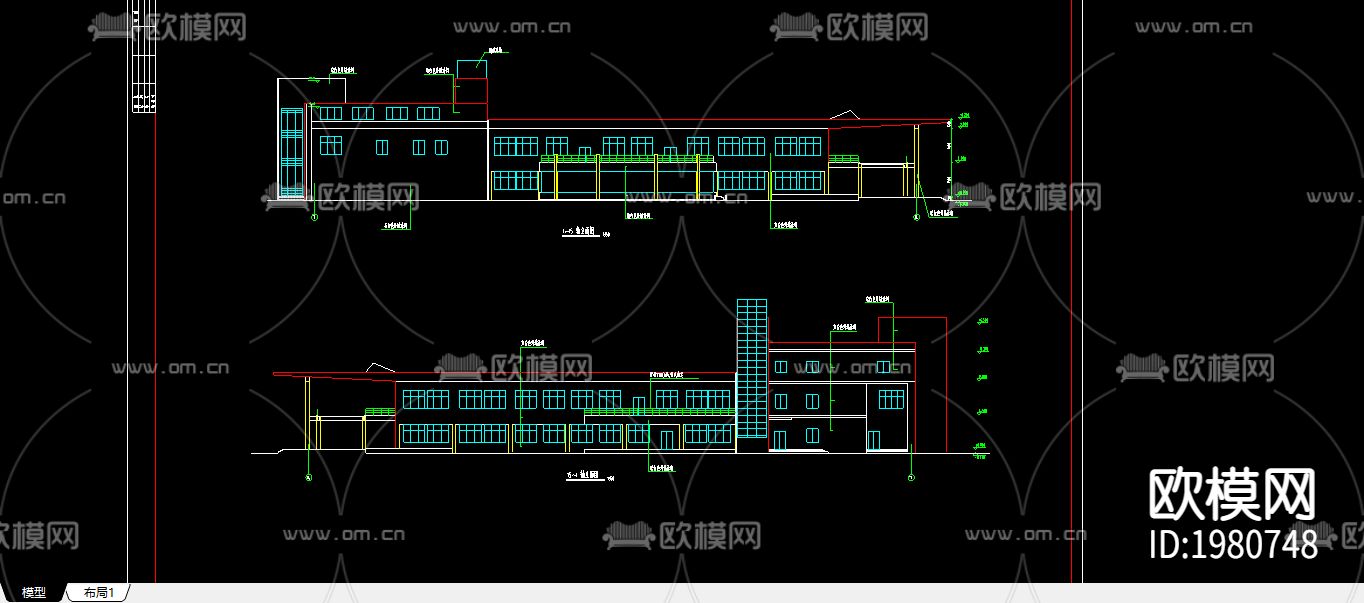 食堂平面布置设计图下载（渲染图2）