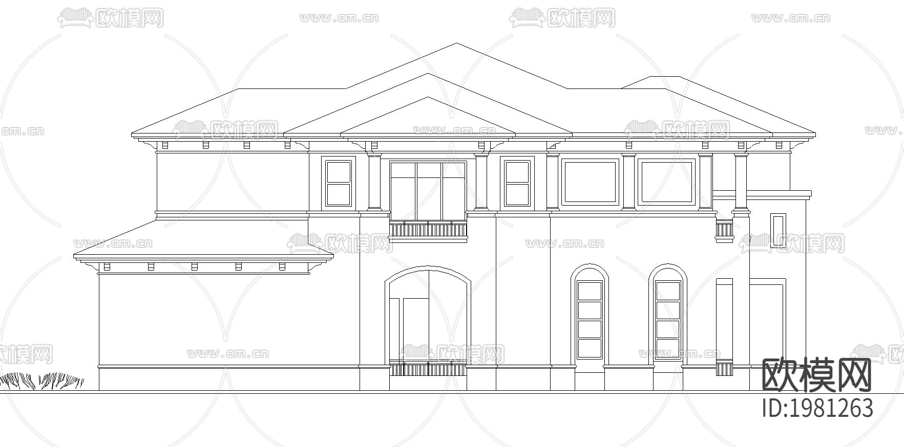 农村山区别墅施工图下载（渲染图1）