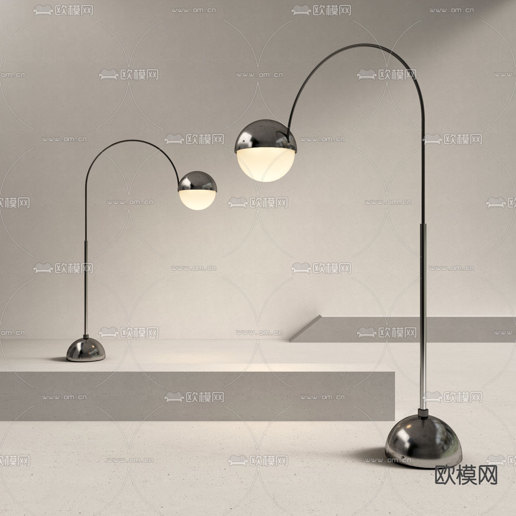 现代落地灯钓鱼灯3d模型下载