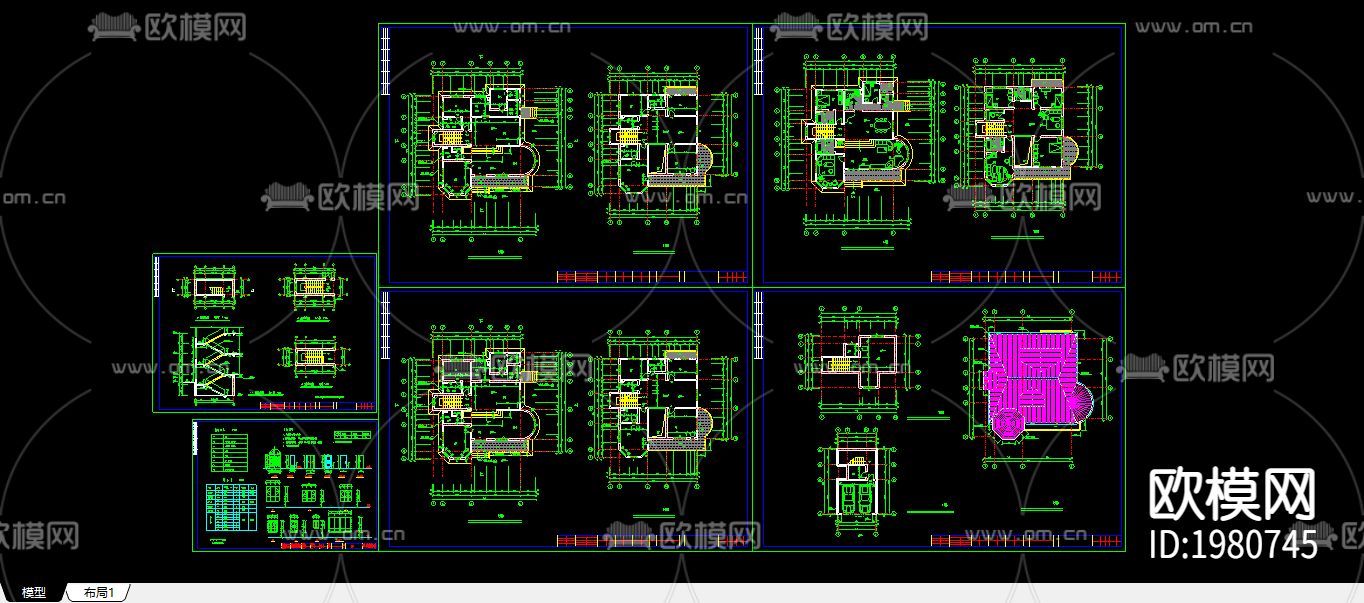 别墅实例施工图下载（渲染图2）