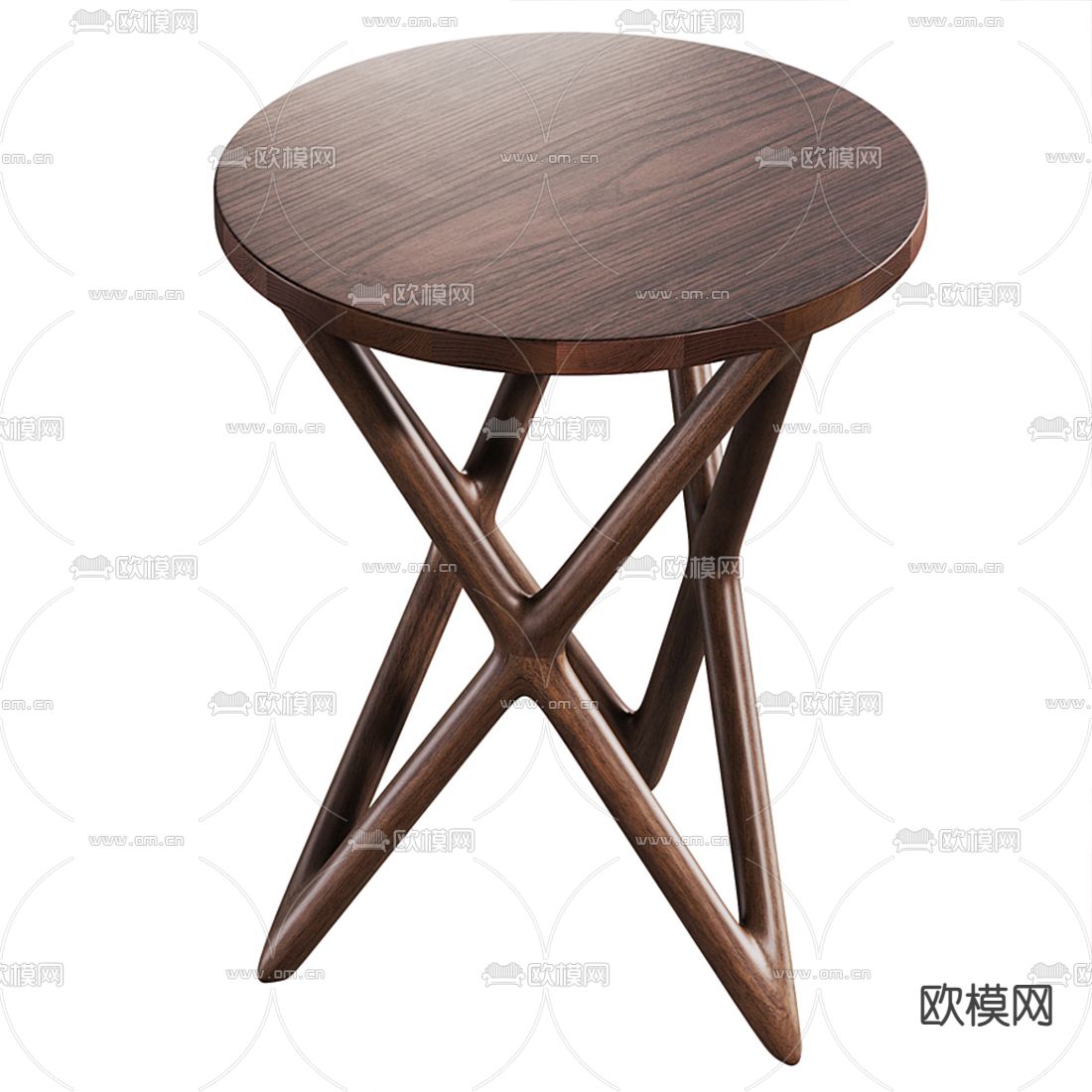 Cor 现代实木边几角几3d模型下载（渲染图1）