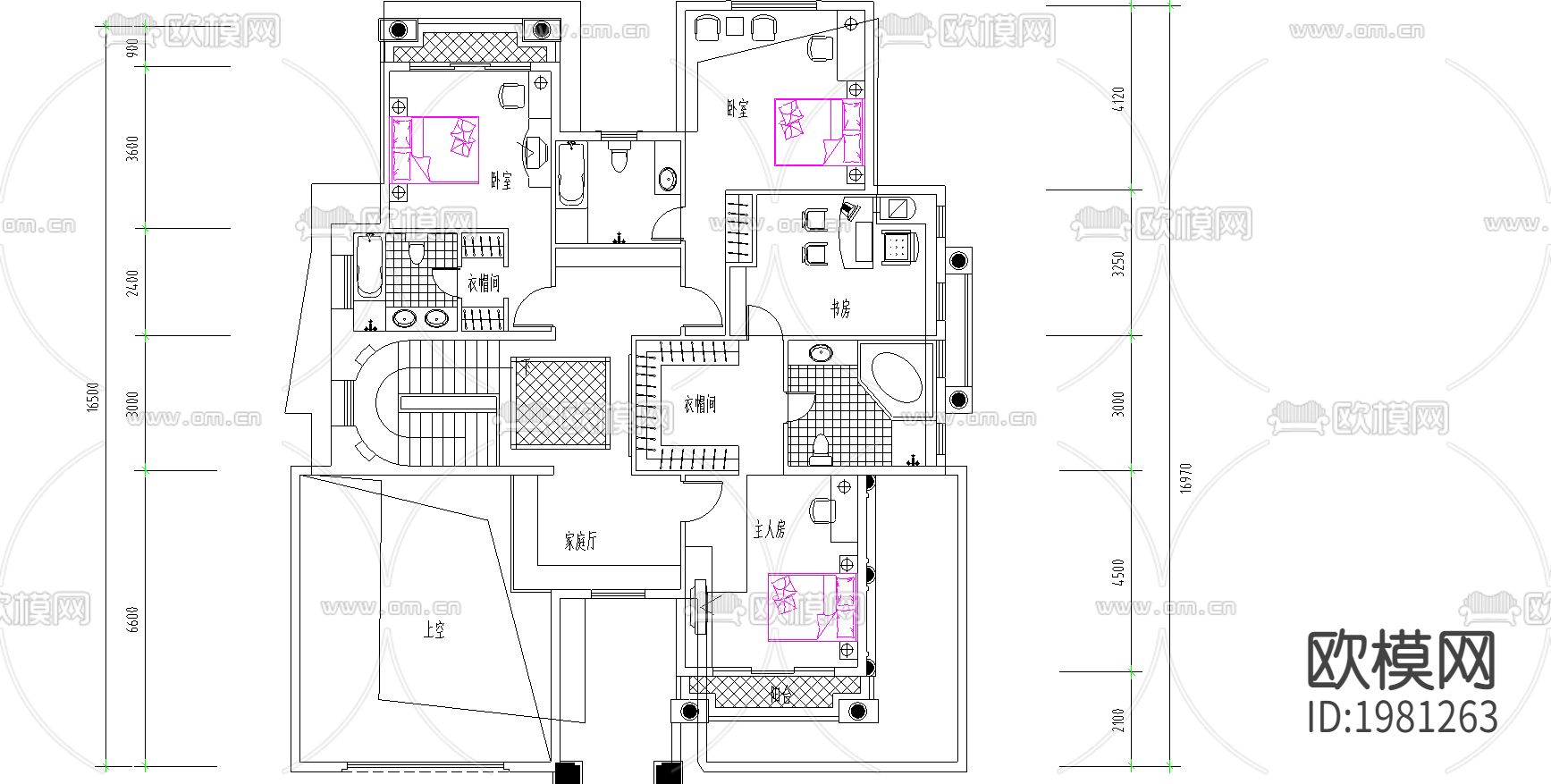 农村山区别墅施工图下载（渲染图3）