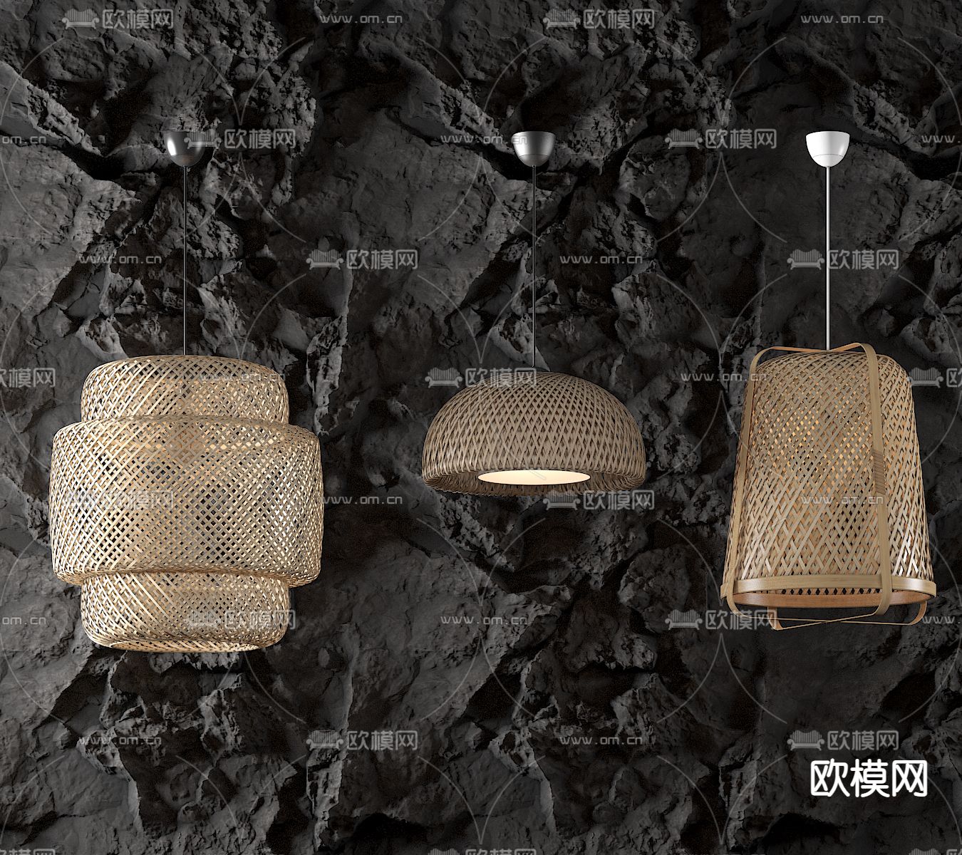 自然风编织吊灯3d模型下载