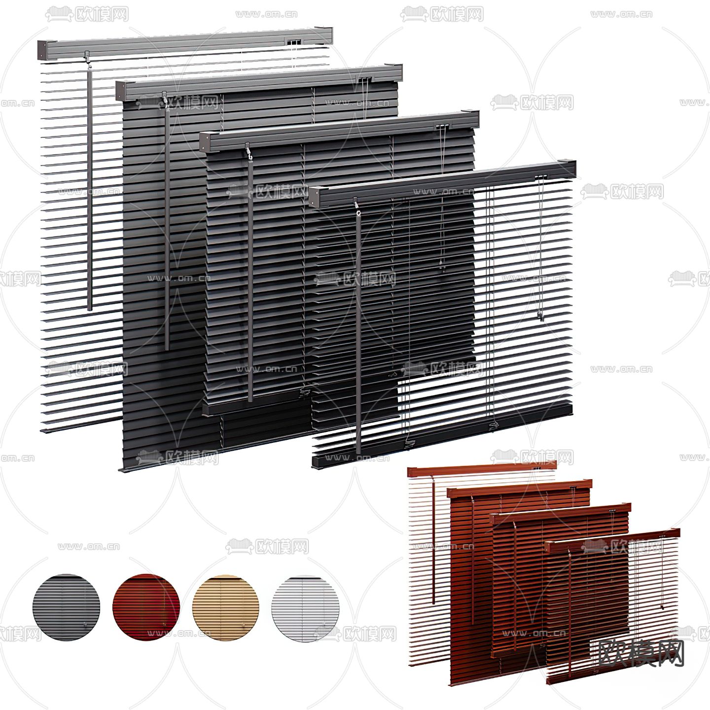 现代百叶帘3d模型下载