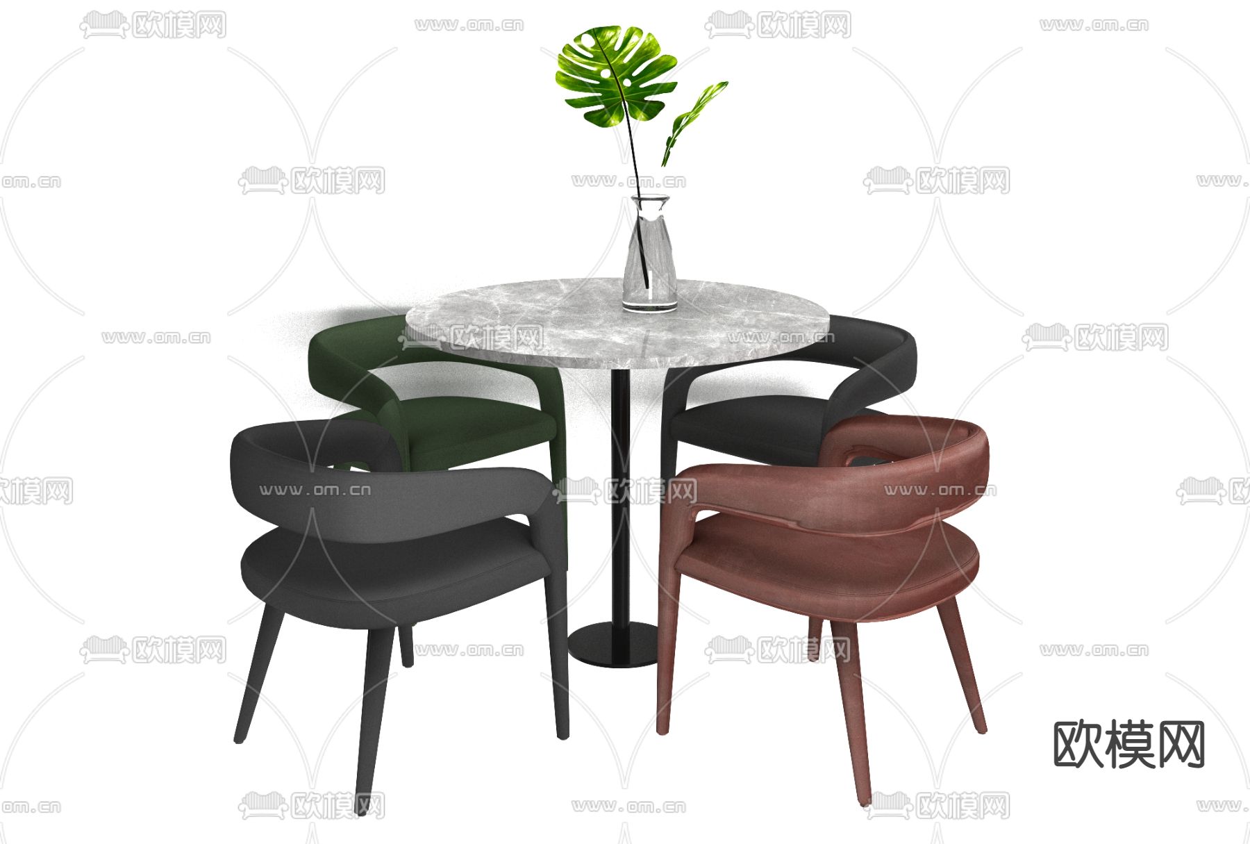 现代休闲桌椅免费3d模型下载