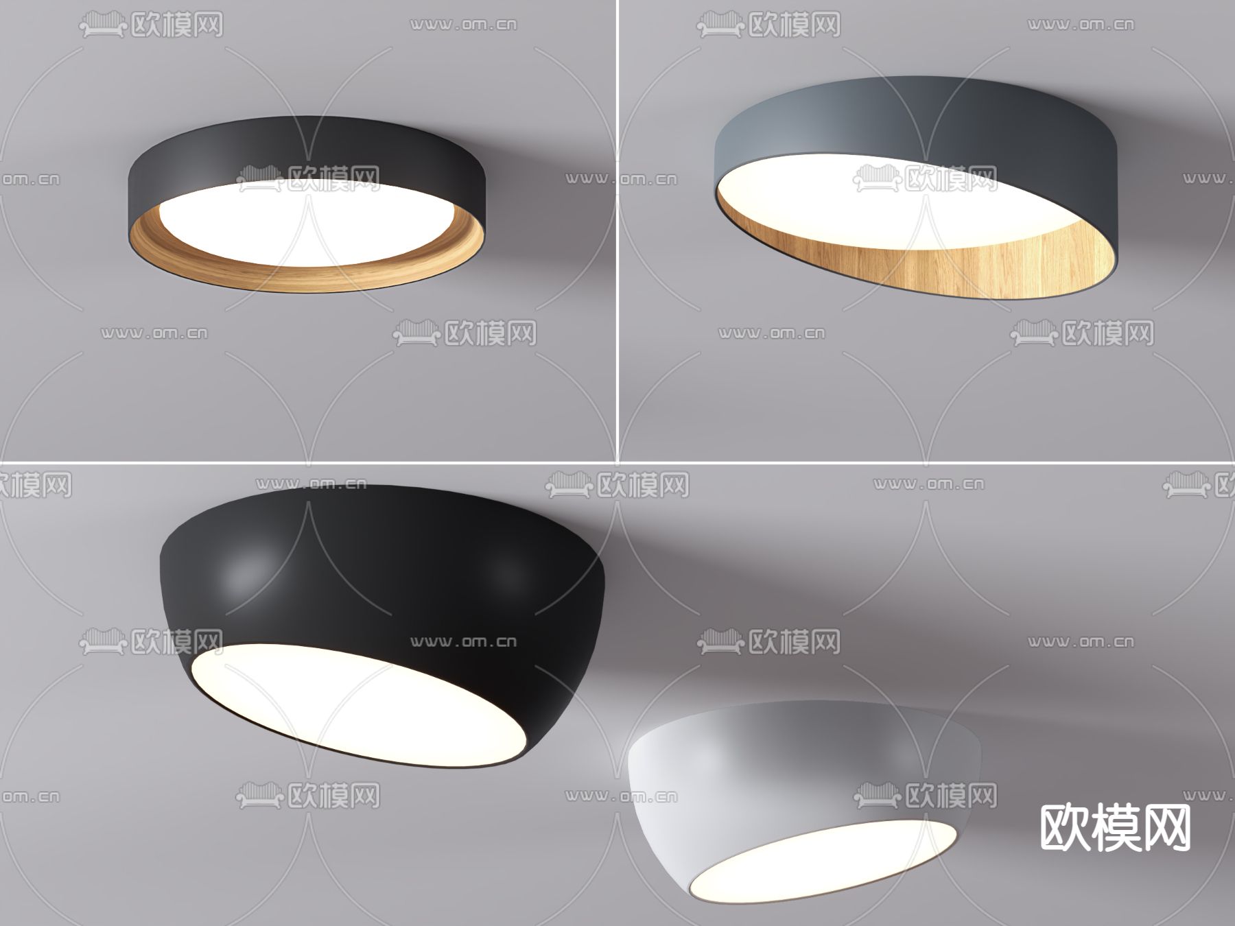 现代轻奢吸顶灯3d模型下载