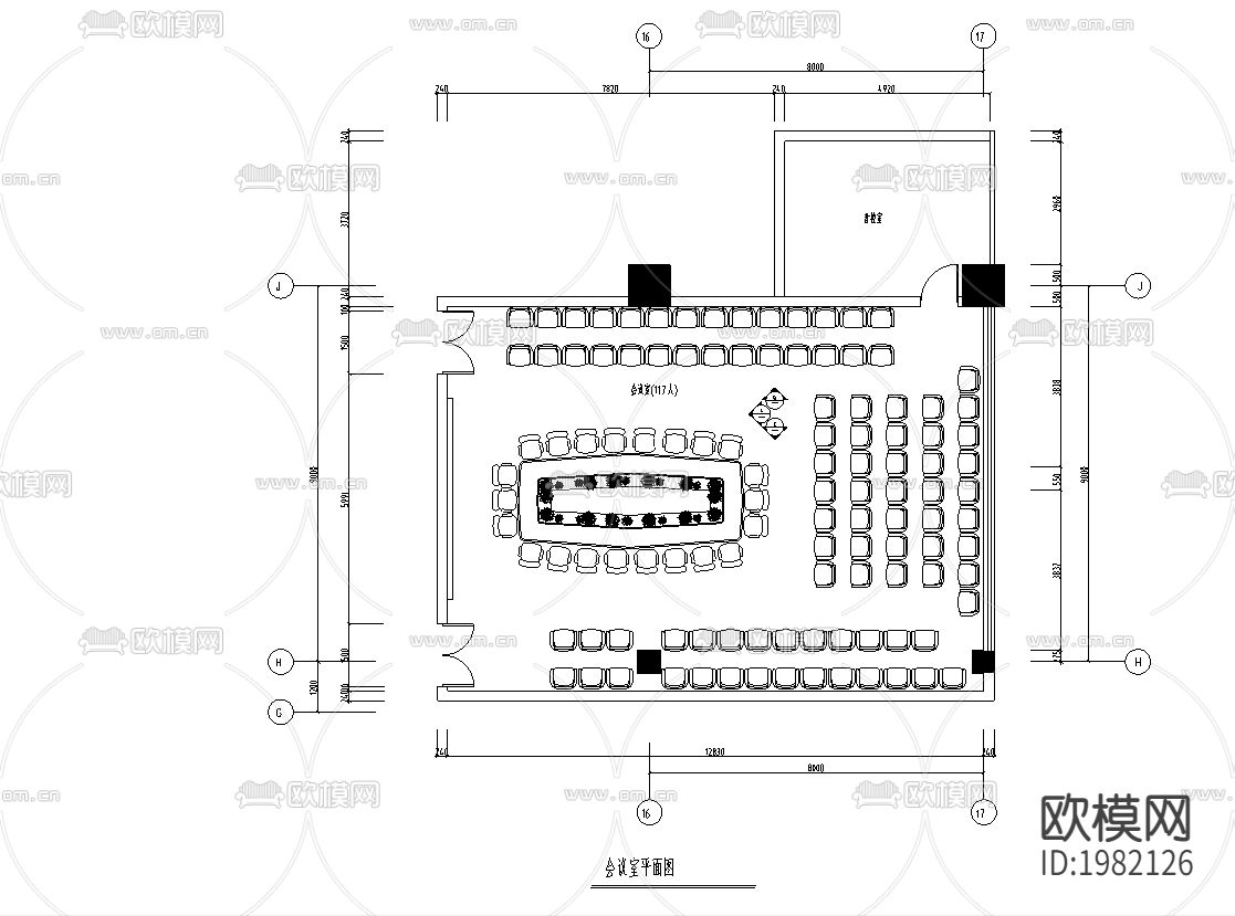 会议室装饰节点大样下载（渲染图1）