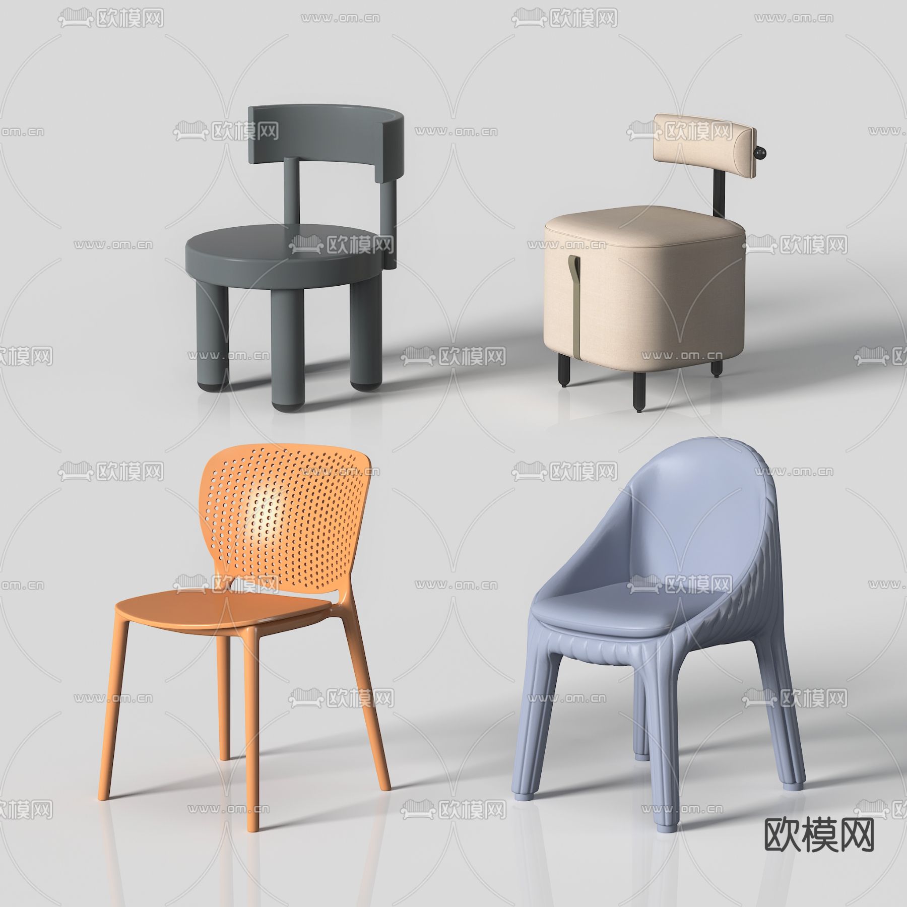 现代儿童座椅3d模型