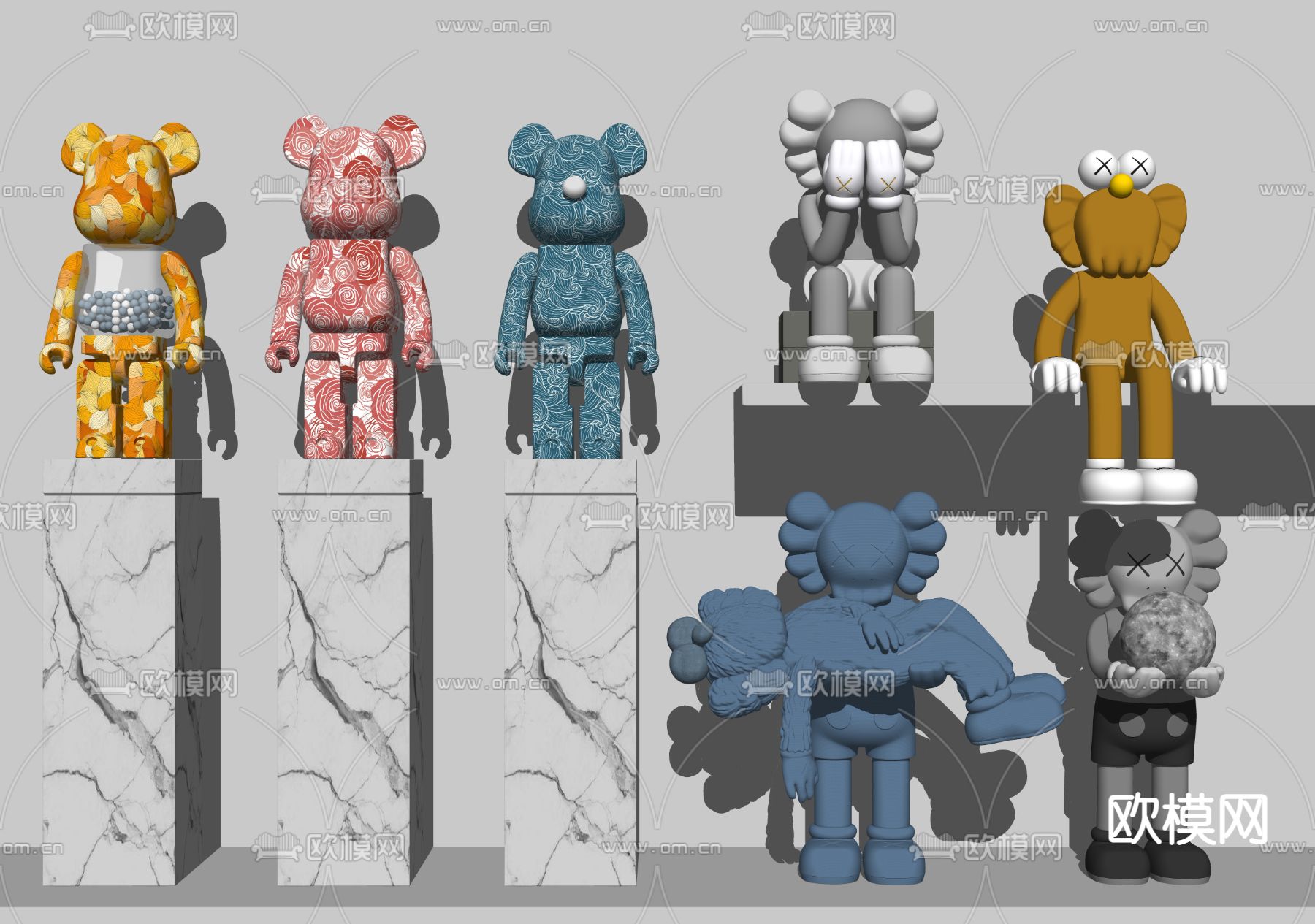 现代Kaws公仔su模型下载（渲染图2）