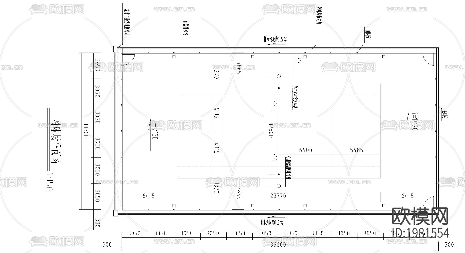 网球场施工图下载（渲染图2）