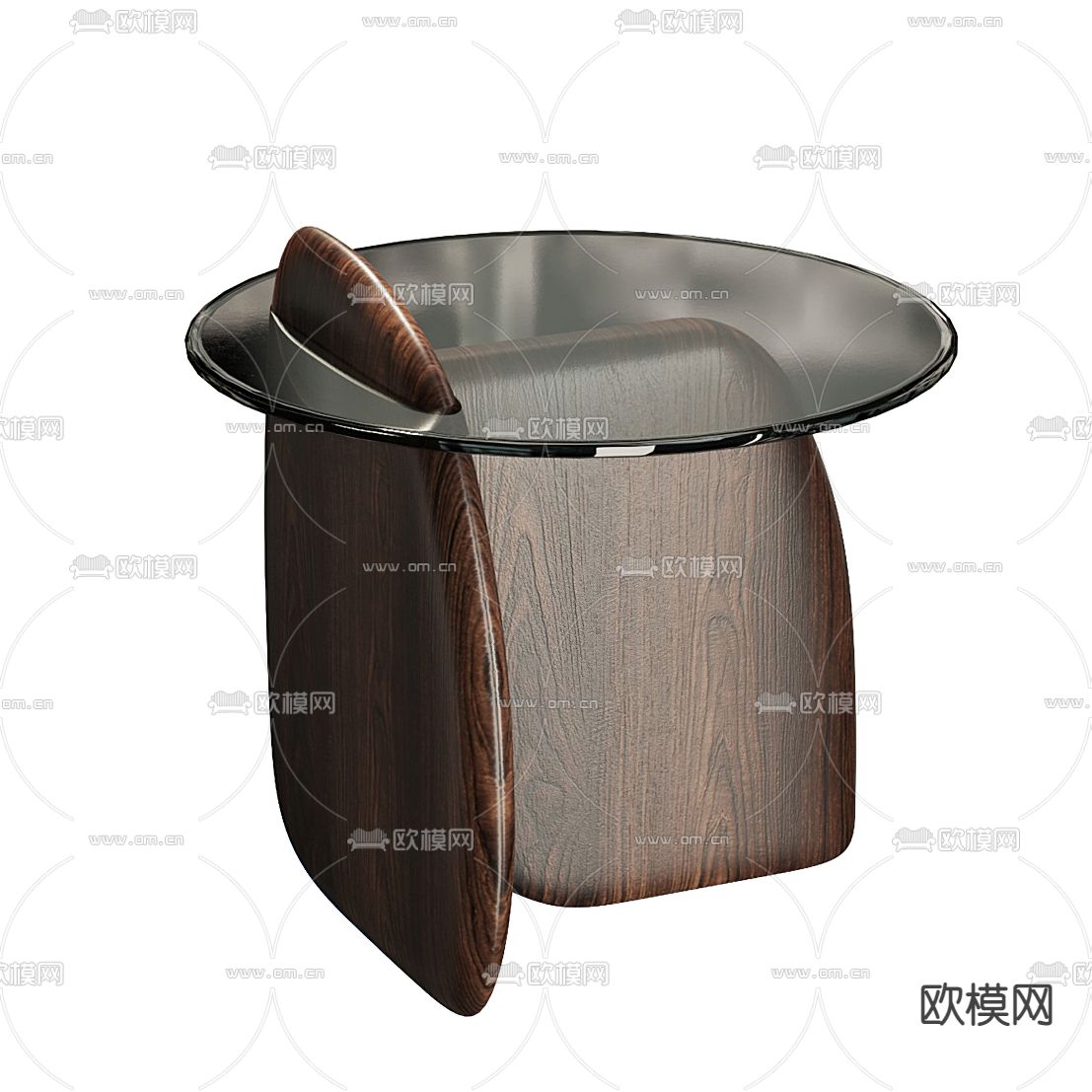 现代玻璃子母茶几3d模型下载（渲染图2）