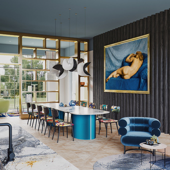 后现代轻奢餐厅3d模型