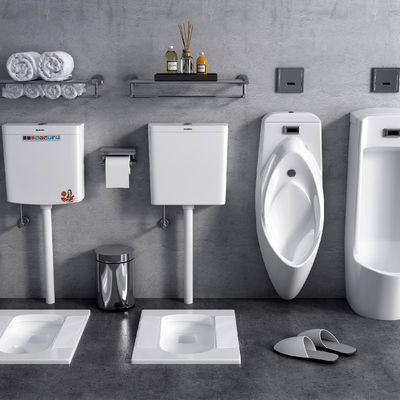  现代小便斗蹲便器su模型 