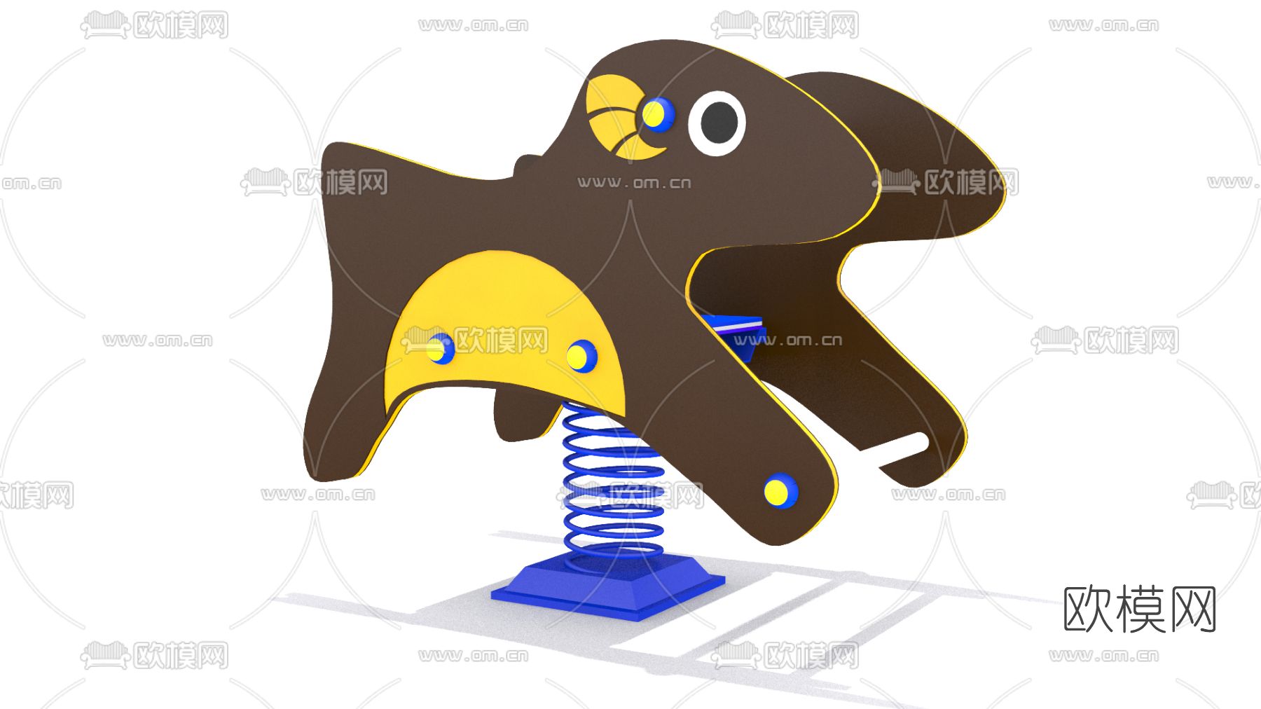 现代儿童摇摇椅免费3d模型下载