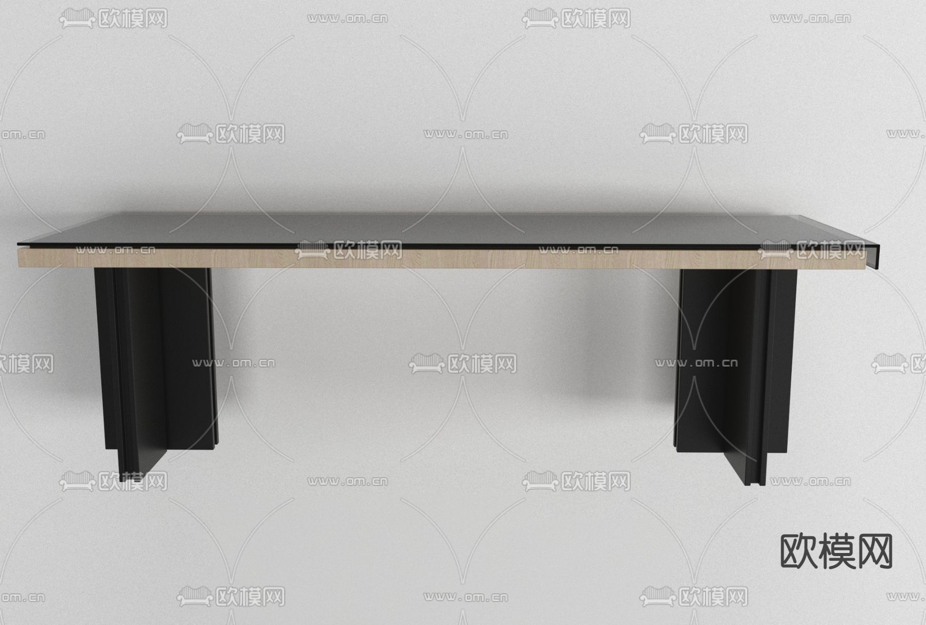 现代轻奢书桌免费3d模型下载