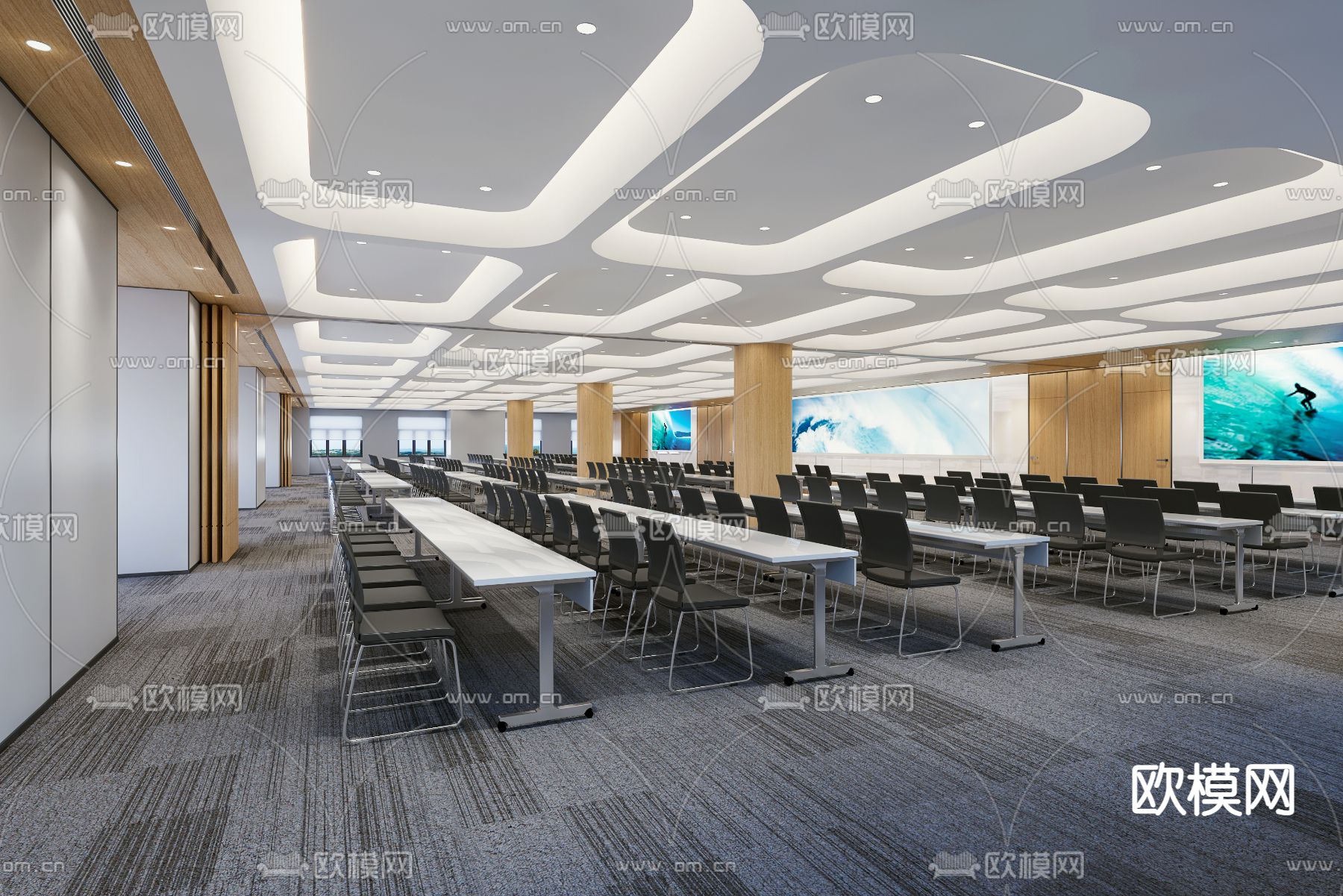 现代多功能大会议室3d模型