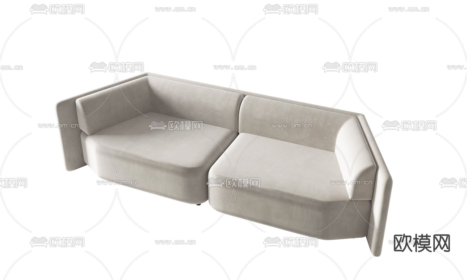 现代布艺办公沙发3d模型下载