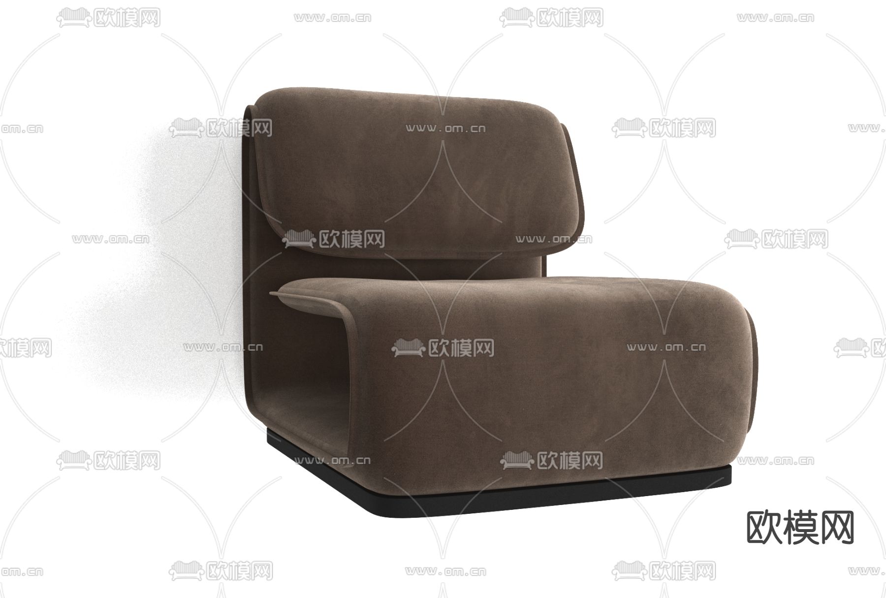 现代布艺单人沙发免费3d模型下载