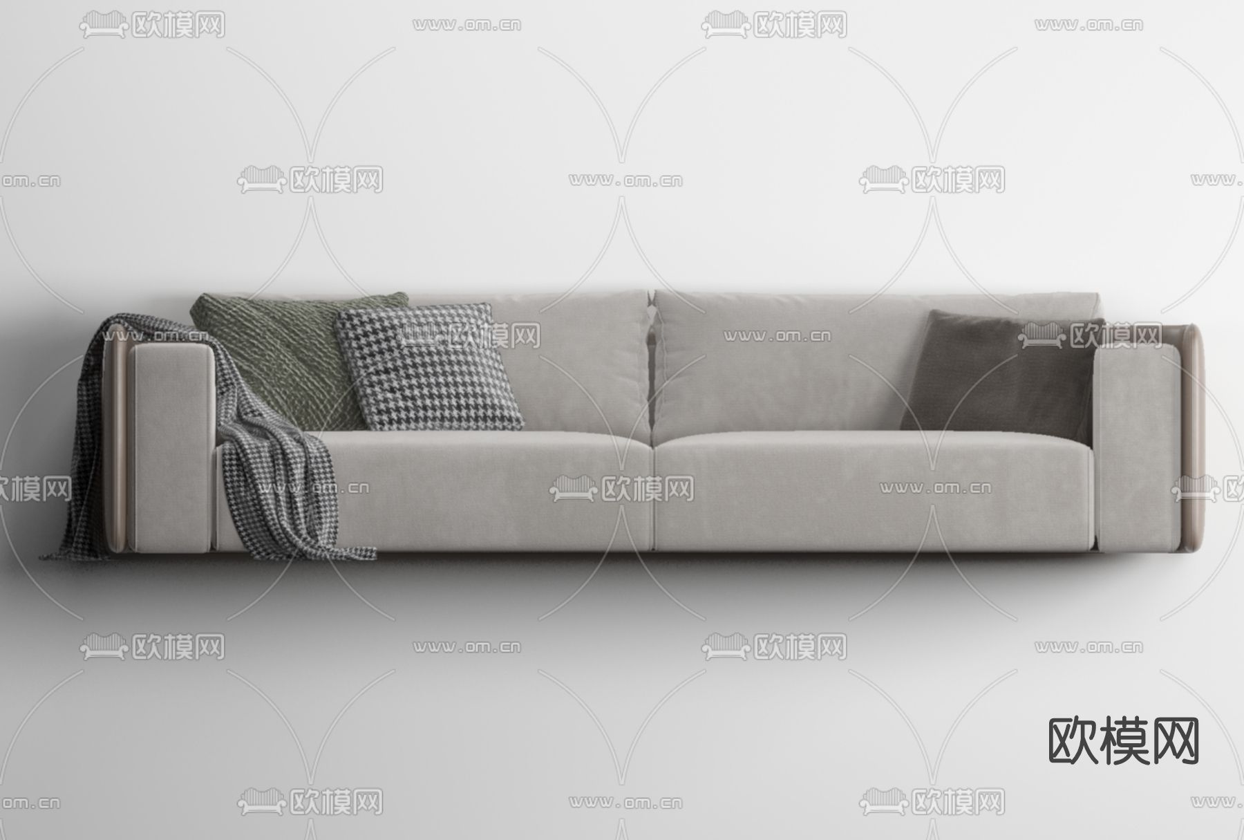 现代布艺双人沙发免费3d模型下载