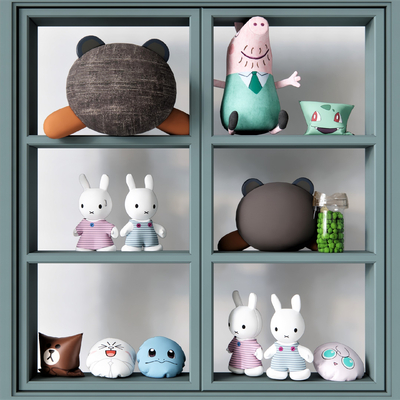  现代毛绒玩具su模型 