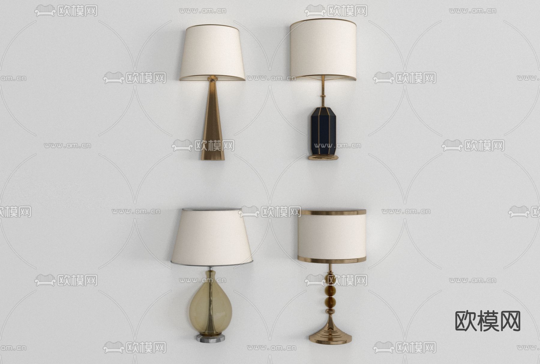 现代轻奢台灯免费3d模型下载