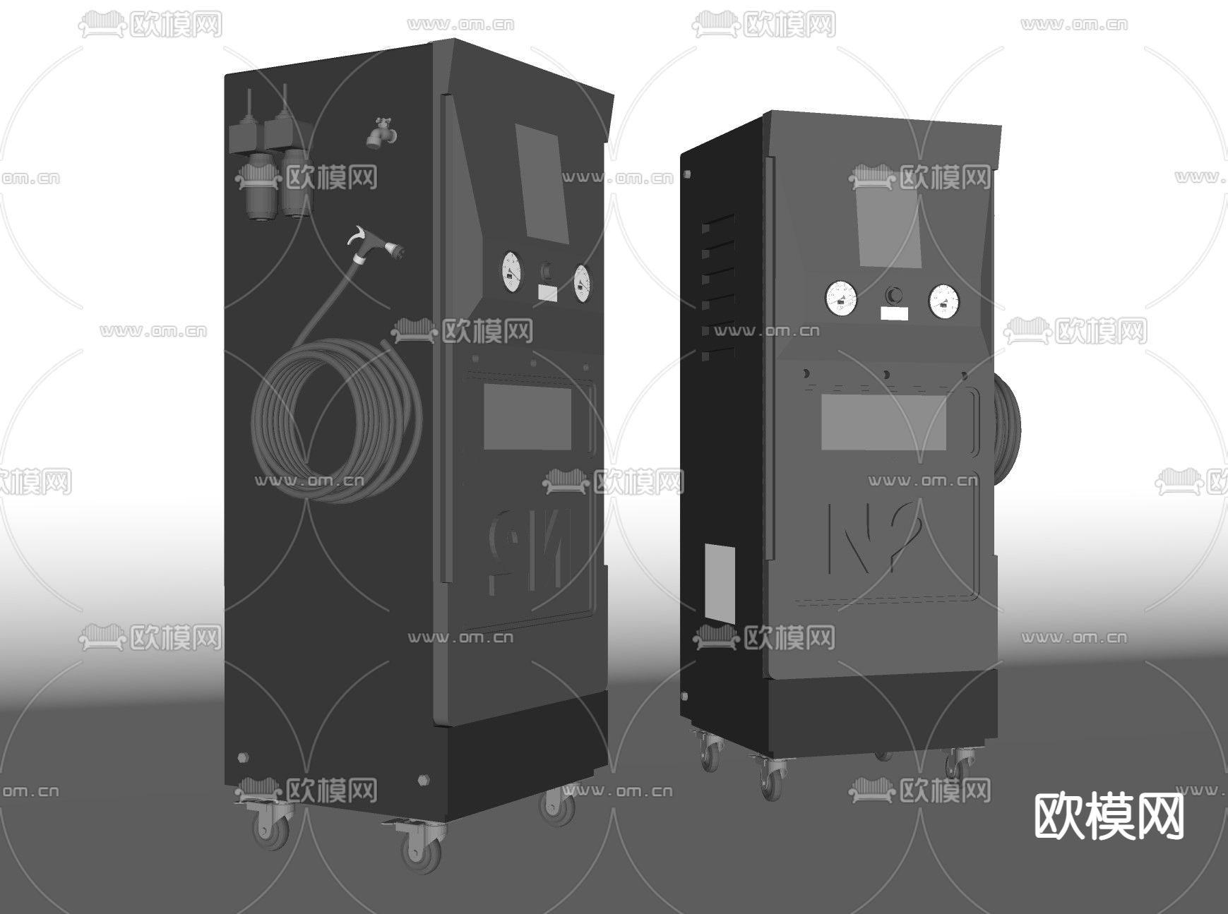 现代洗车设备su模型下载（渲染图2）