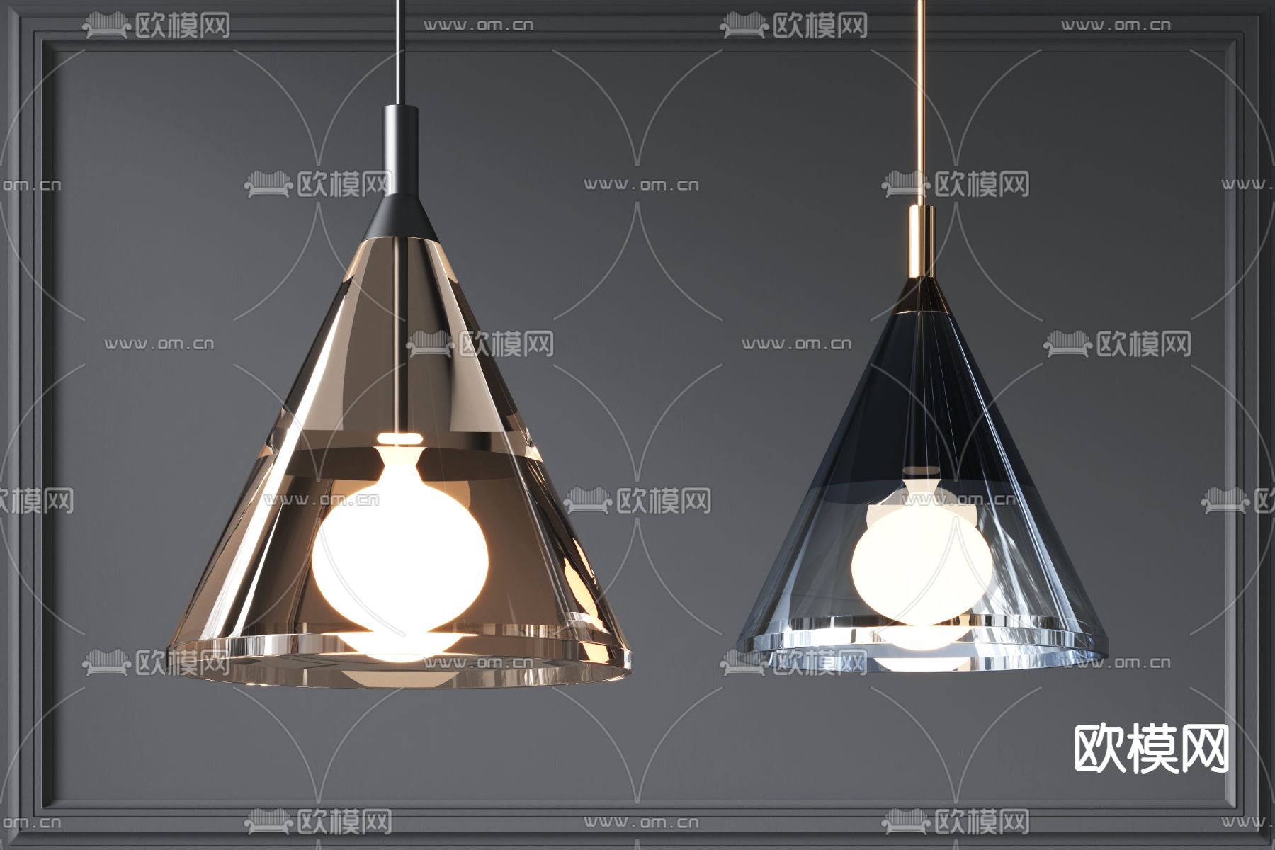 现代玻璃吊灯3d模型下载