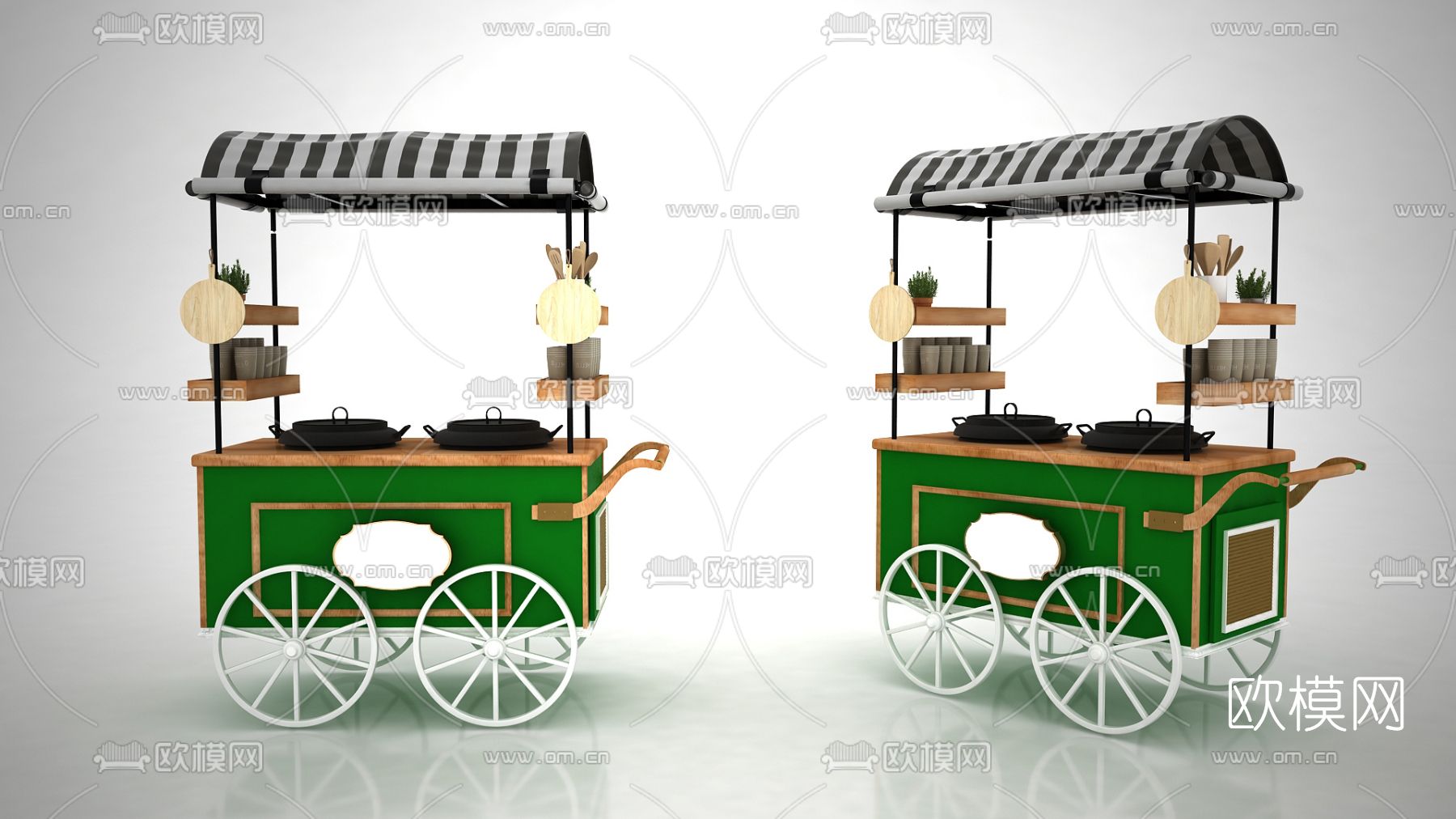 北欧烹饪台推车免费3d模型下载