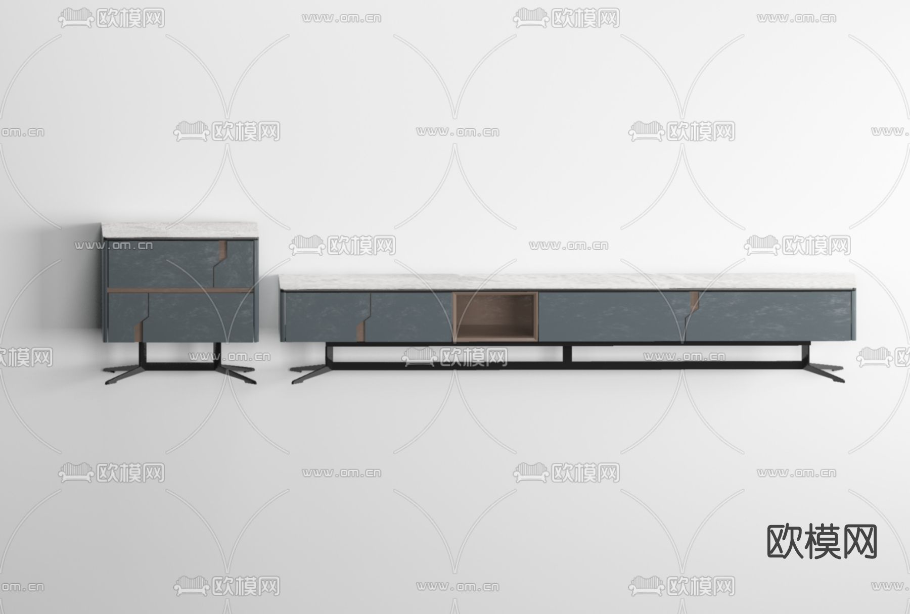 现代电视柜免费3d模型下载
