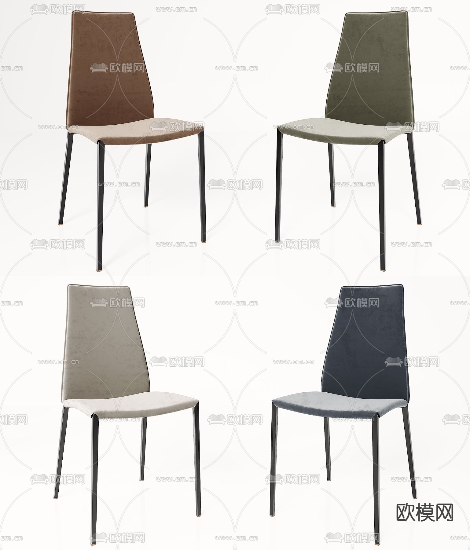 现代布艺单椅3d模型下载