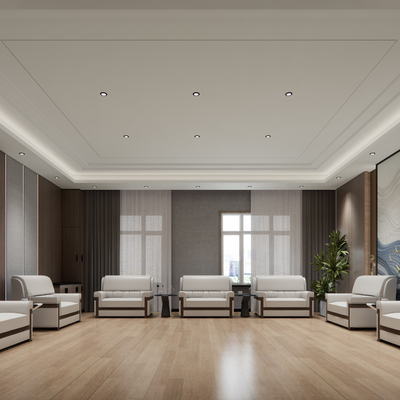  新中式贵宾接待室su模型 