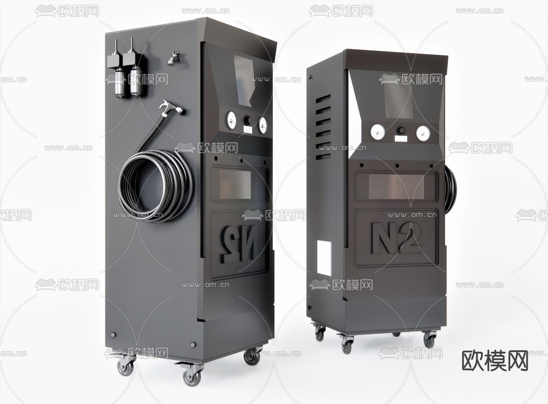 现代洗车设备su模型下载（渲染图1）