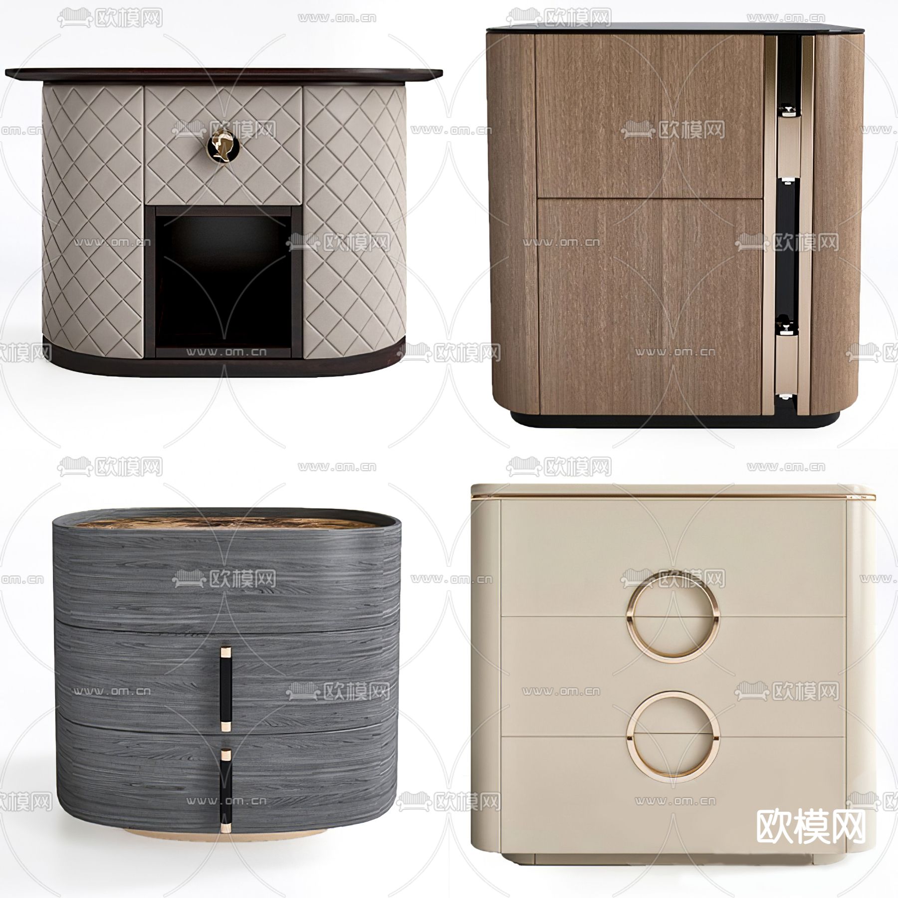 现代轻奢床头柜3d模型