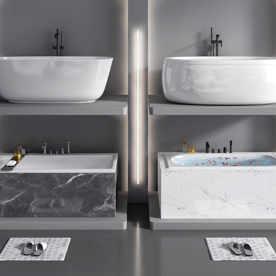  现代浴缸su模型 