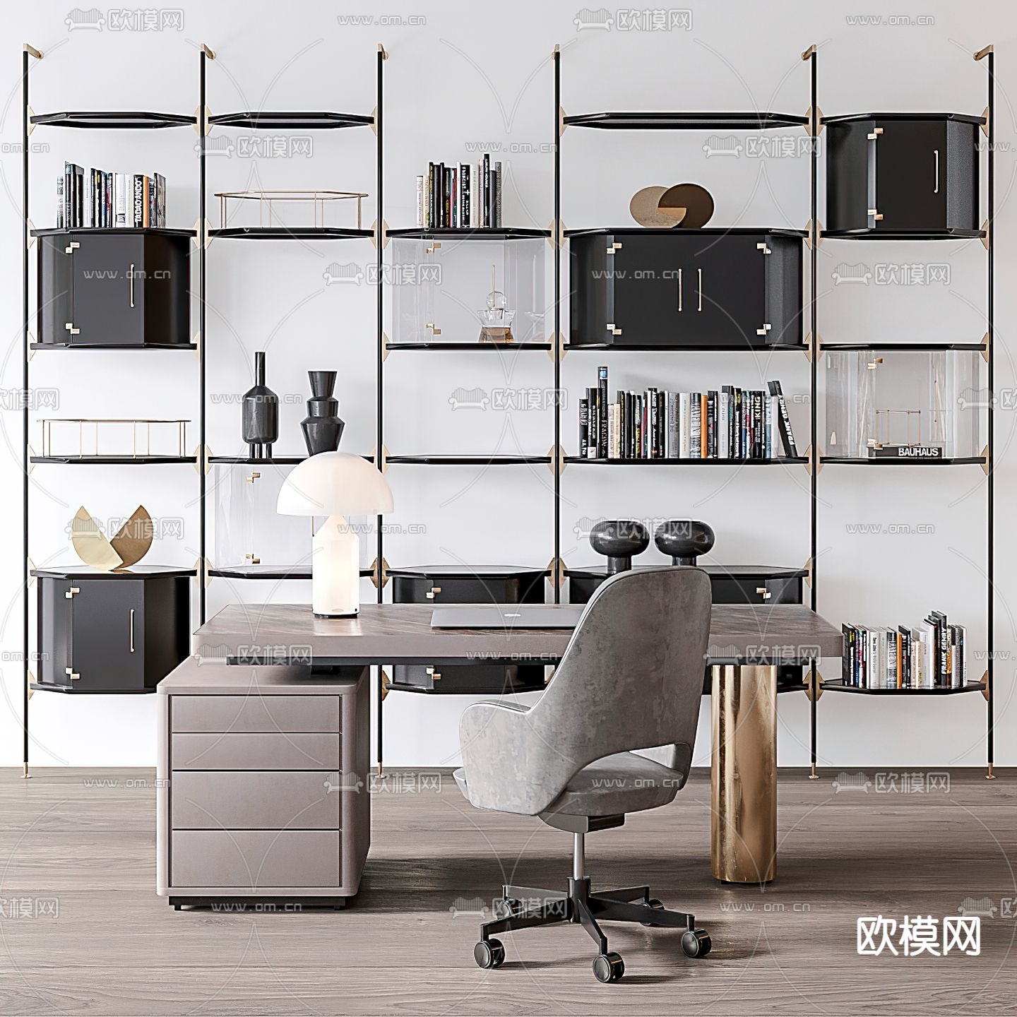 BAXTER 书桌椅组合3d模型下载