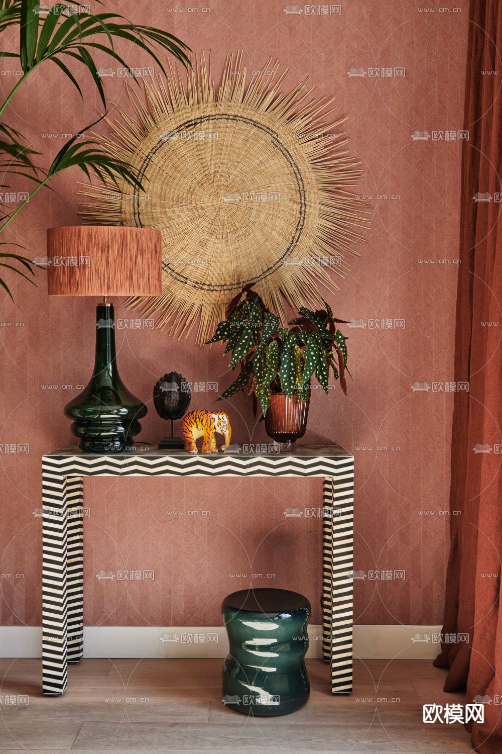 东南亚端景条案3d模型下载