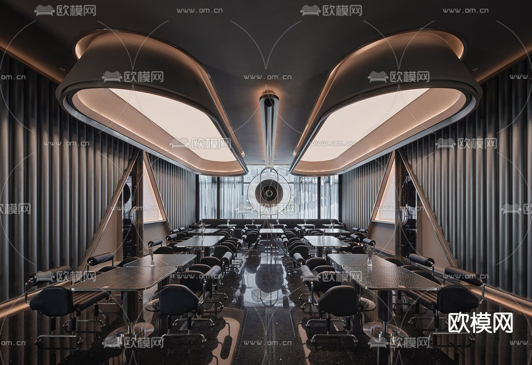 现代西餐厅su模型下载（渲染图1）