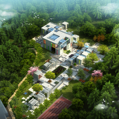 办公楼大门3d模型下载