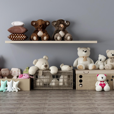  现代儿童毛绒玩具su模型 