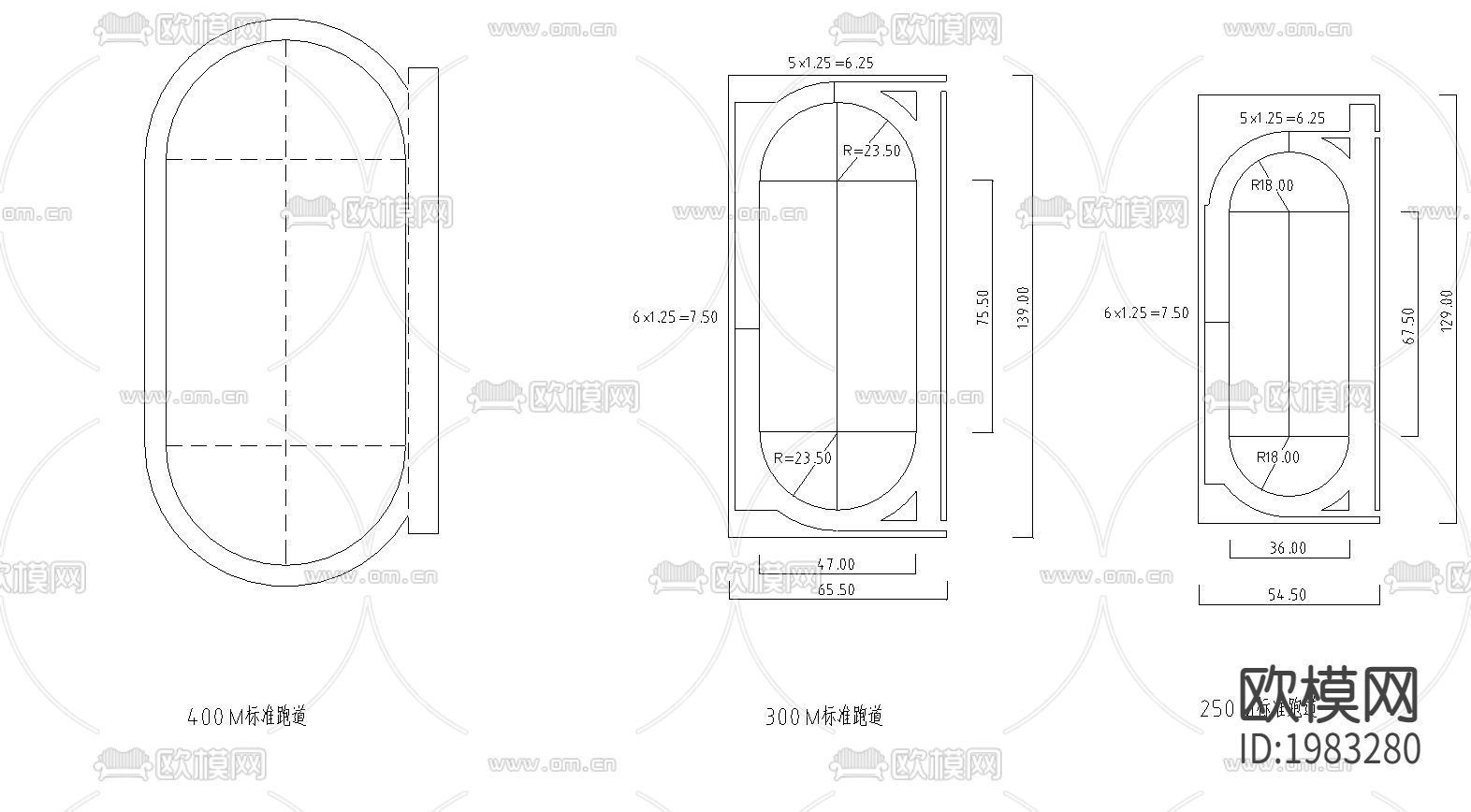 运动场CAD施工图下载（渲染图1）