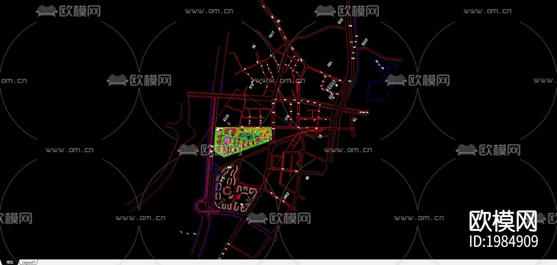 深圳知名小区cad施工图下载（渲染图1）