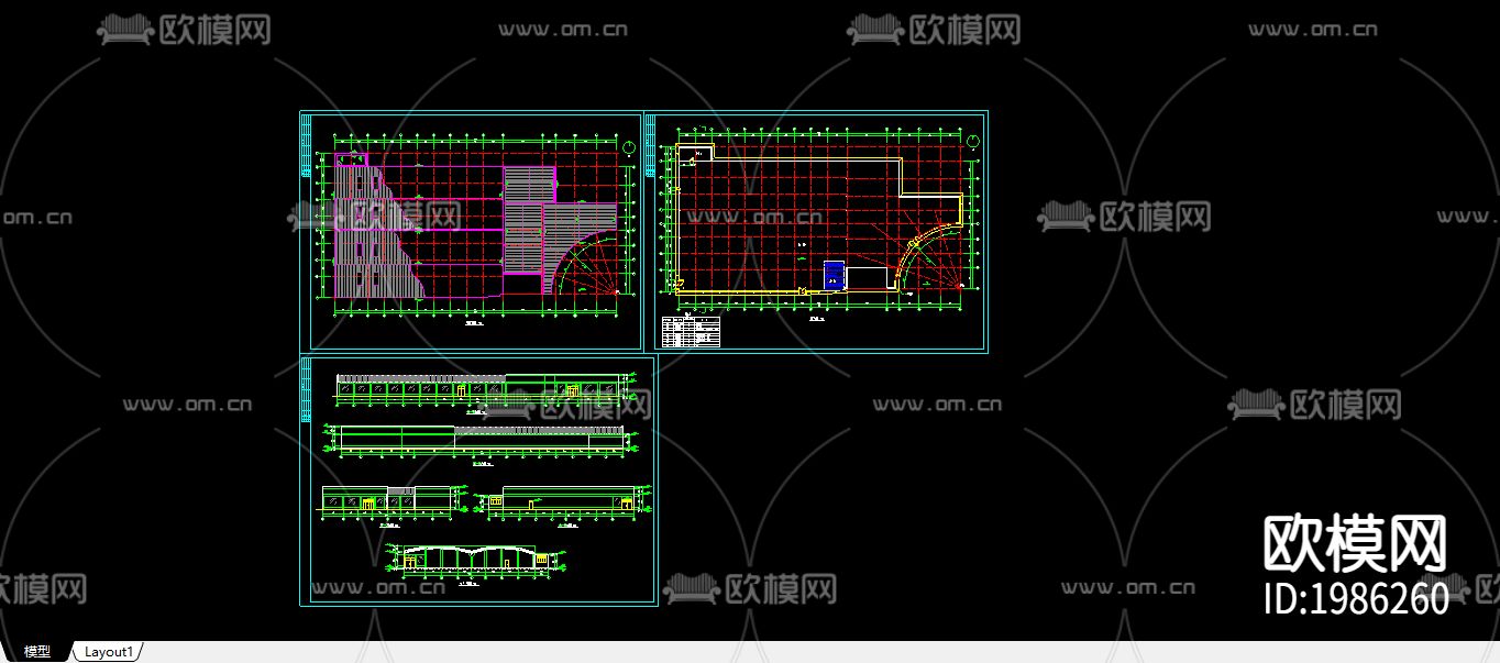 商场cad施工图下载（渲染图1）