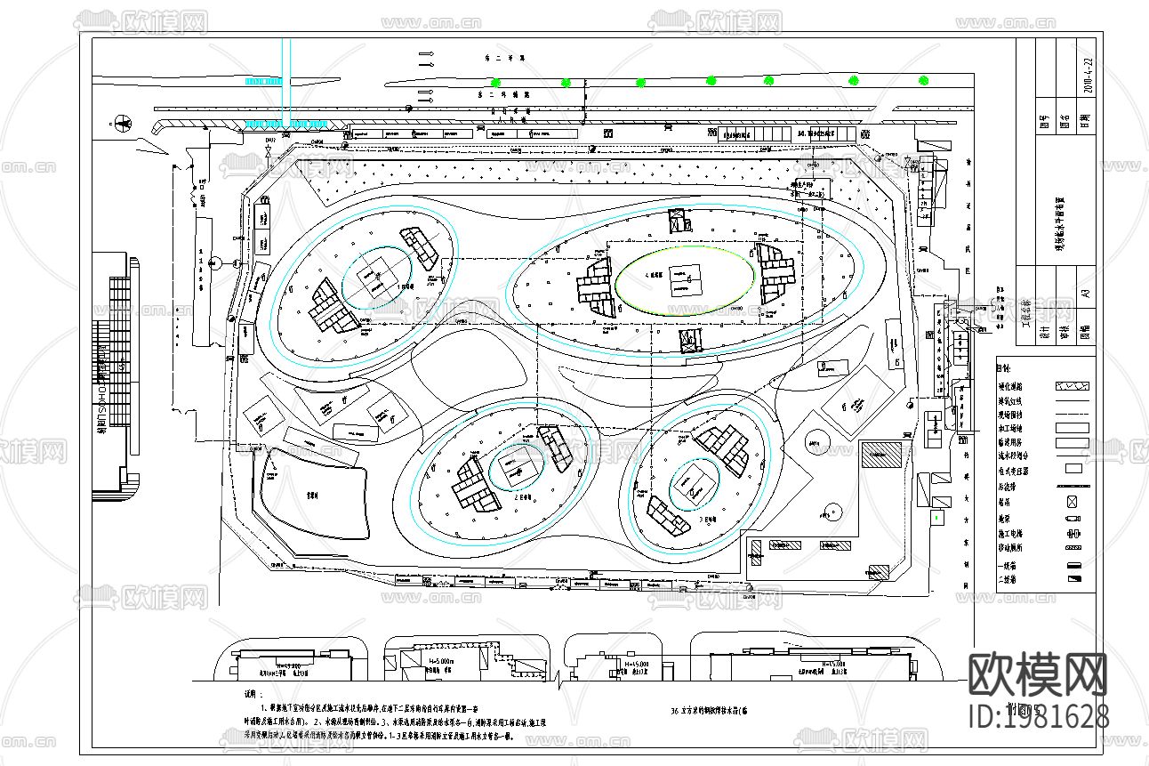 小区cad平面布置图下载（渲染图1）