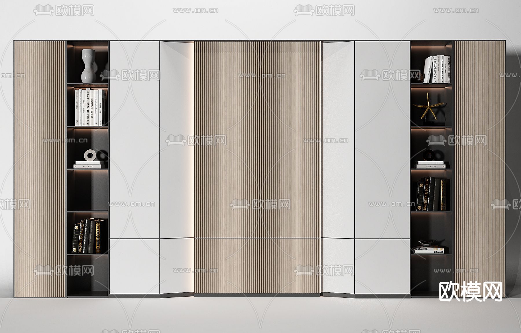 现代装饰柜su模型下载（渲染图1）