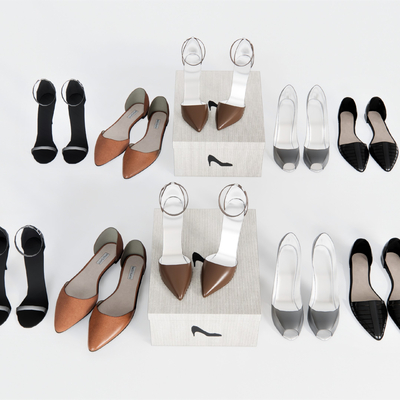  现代高跟鞋皮鞋su模型 