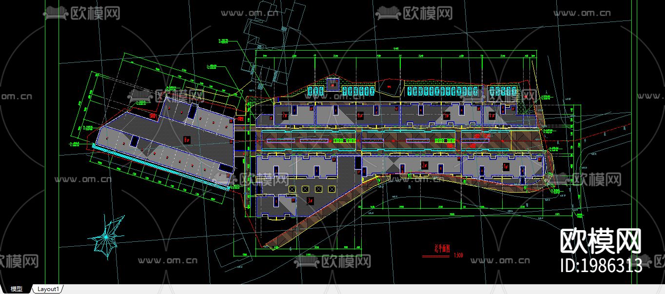 商贸中心cad施工图下载
