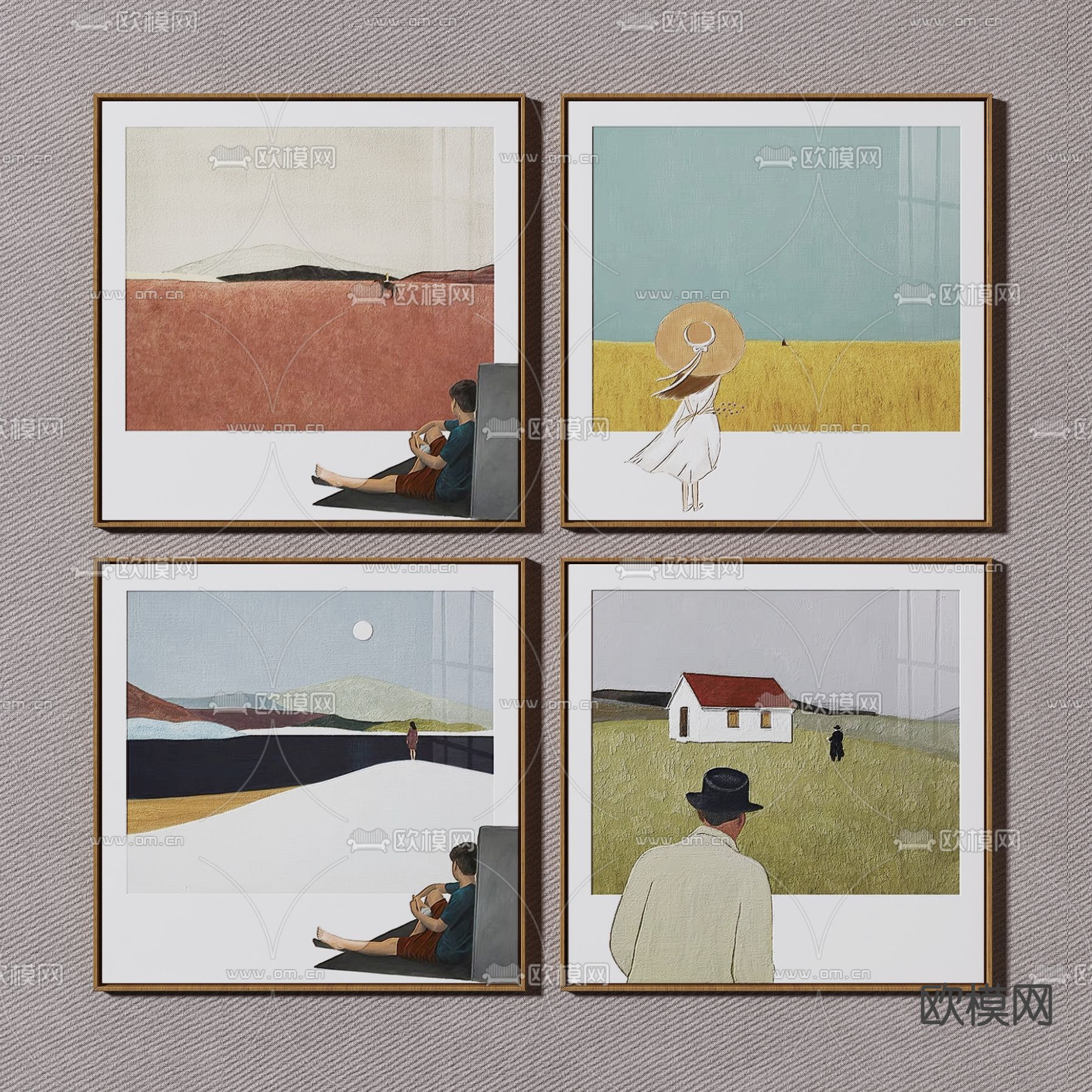 北欧装饰画su模型下载